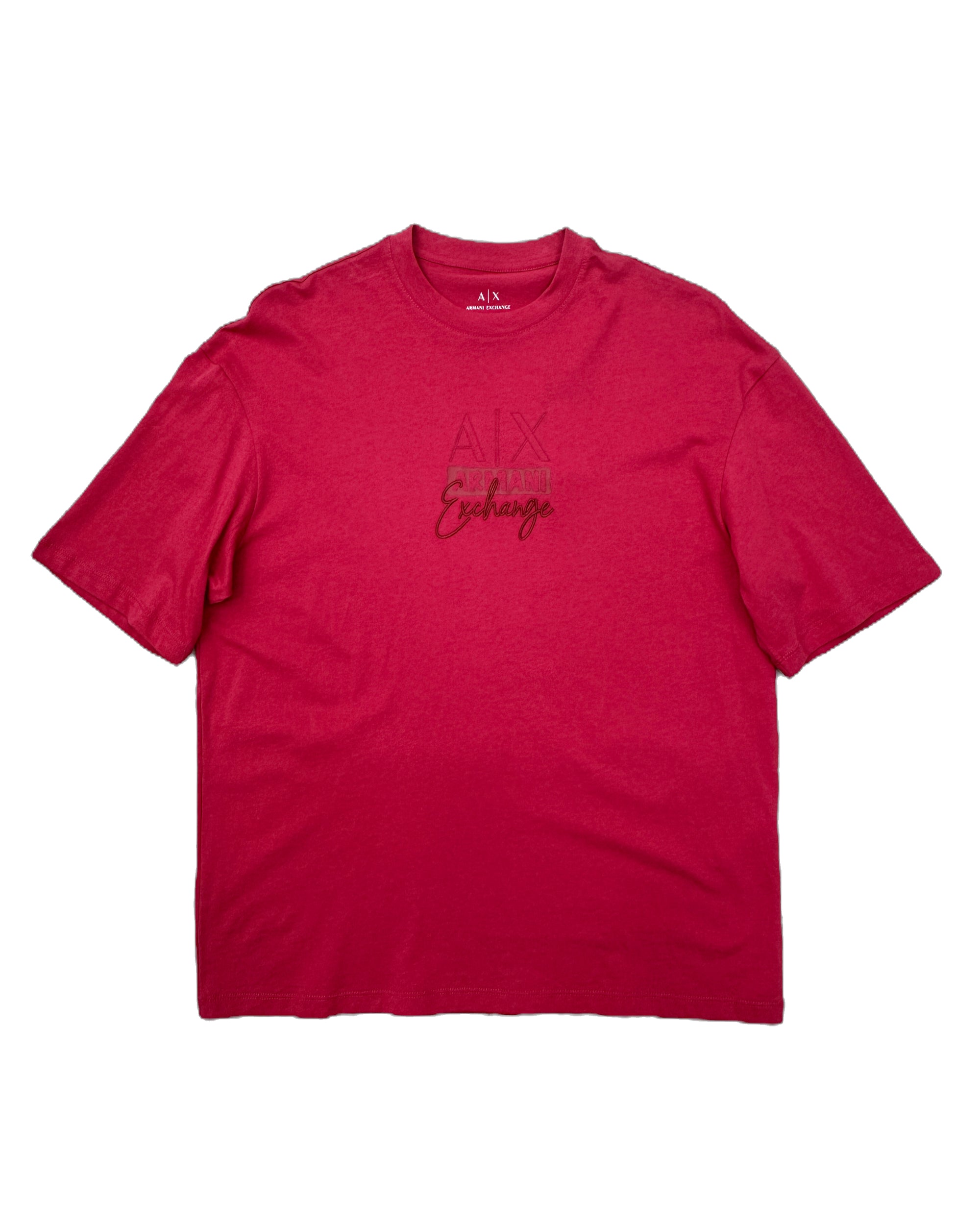 Polera Armani Exchange Oversize Logo Bordado 'Roja'
