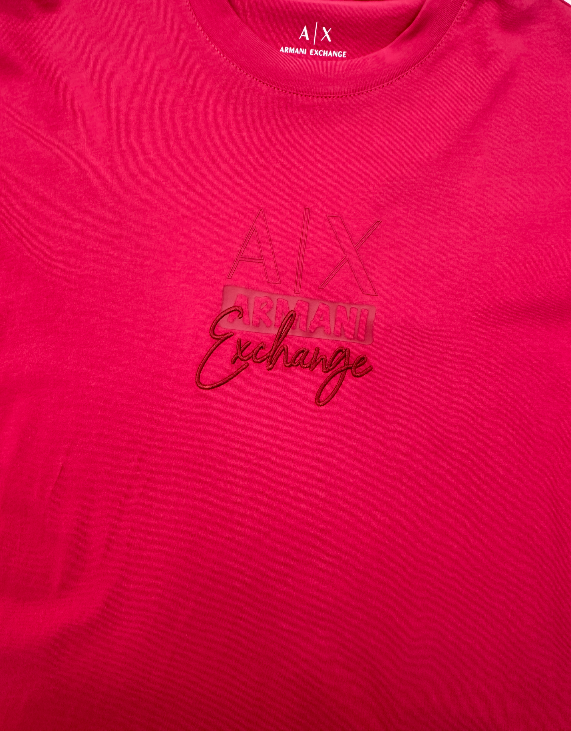 Polera Armani Exchange Oversize Logo Bordado 'Roja'